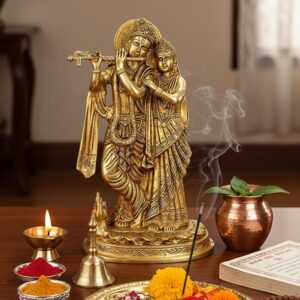 Radha Krishna brass Statue